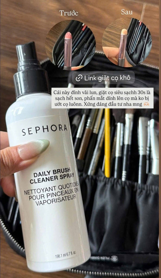 Hàng US - Xịt rửa cọ khô Sephora size Jumbo 400ml