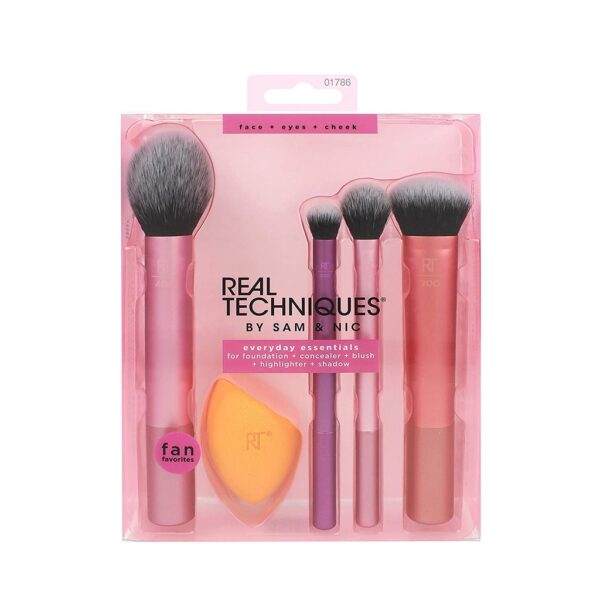 Hàng US - Bộ Cọ Kèm Mút Trang Điểm Real Techniques Everyday Essentials