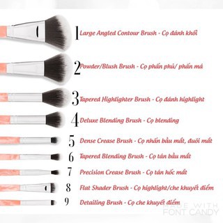 17fb213e538183da8b50e53a8c3cd920.jpg Bộ Cọ BH Cosmetics Rose Quartz 9 Piece Brush