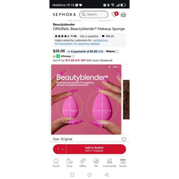 (Hàng US) - Mút Trang Điểm Beauty Blender Makeup Sponge