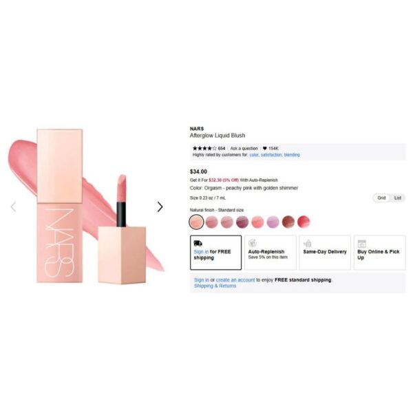 Má hồng dạng kem Nars Liquid Blush